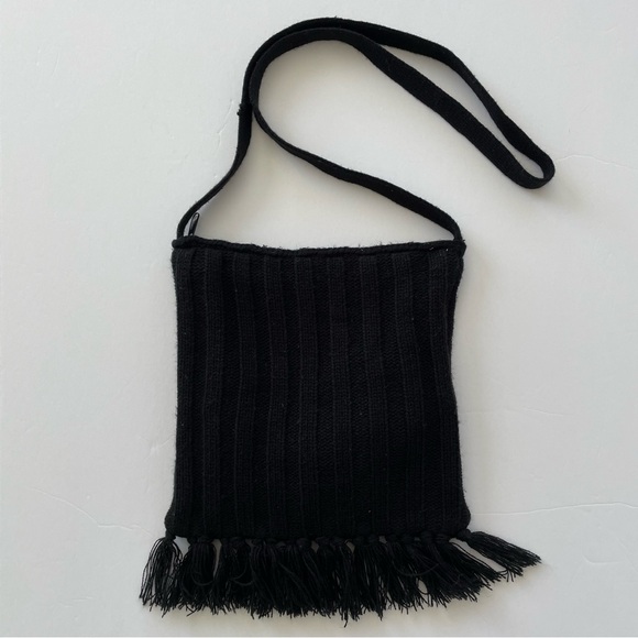 Handbags - Knit Shoulder Crossbody Bag Black